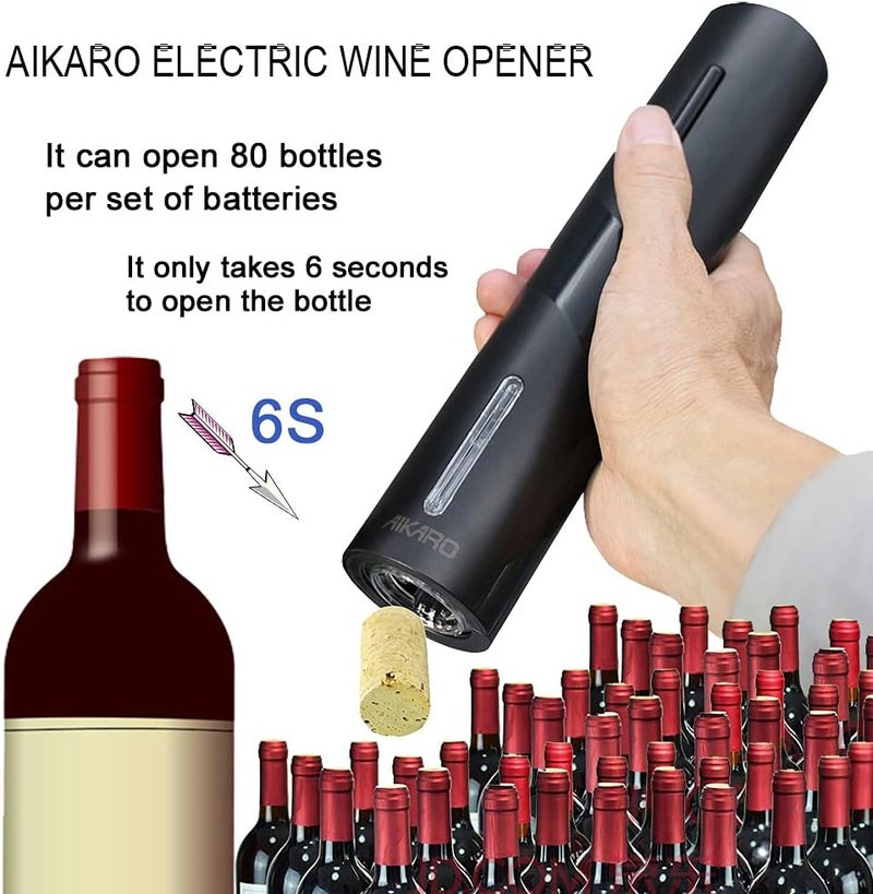 AIKARO - Electric Wine Bottle Opener Automatic Electronic Corkscrew, Battery Operated - Image 1